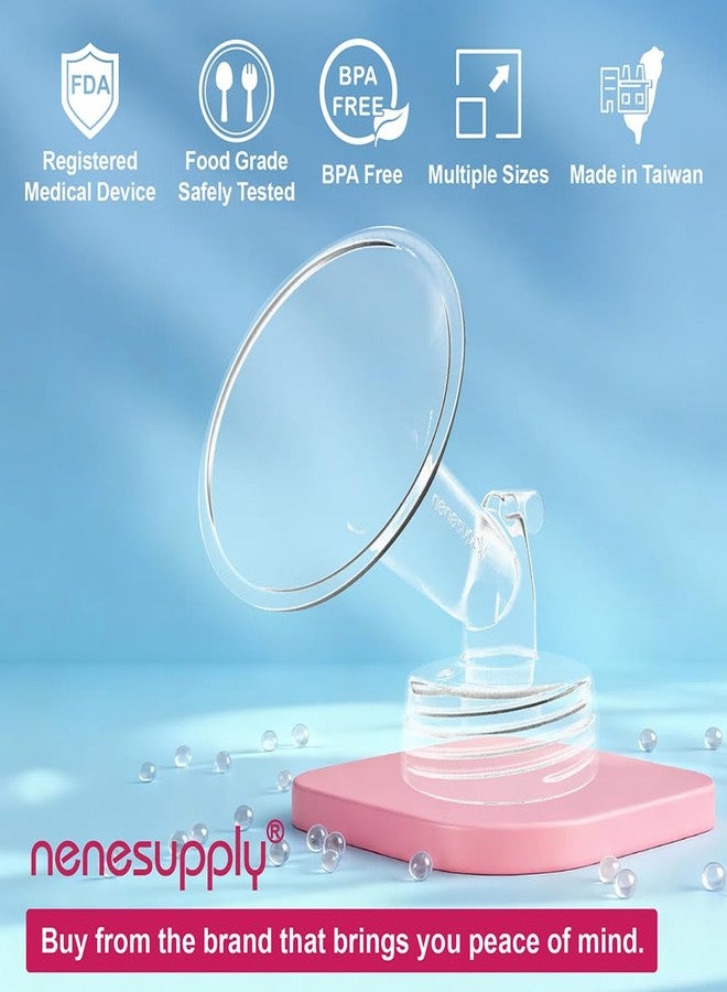 نينس سابلاي حواف Nenesupply مقاس 19 مم، قطعتان، متوافقة مع مضخة الثدي Spectra S2 S1 9 Plus Synergy Gold، بديل لأجزاء مضخة Spectra، ملحقات حواف، فتحة واسعة، تعمل مع صمام حماية من ارتداد السائل، زجاجة - Image 3